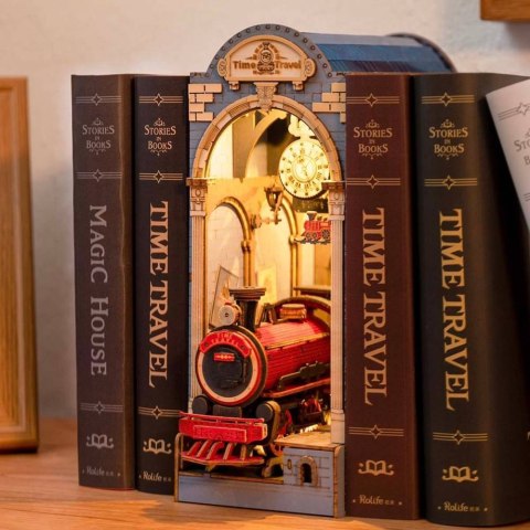 ROBOTIME Składany Drewniany Model 3D LED - Book Nook Podróż w czasie Robotime