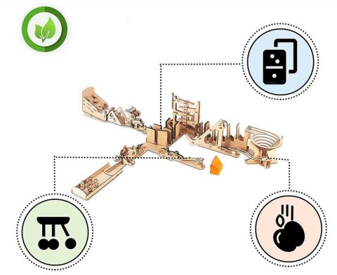 Smartivity Drewniane Mechaniczne Puzzle 3D - Reakcje Łańcuchowe Smartivity