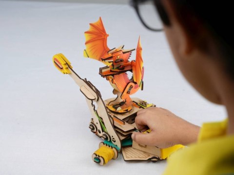 Smartivity Drewniane Mechaniczne Puzzle 3D - Starcie Smoków Smartivity