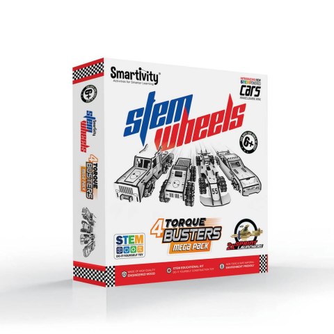 Smartivity Drewniane Mechaniczne Puzzle 3D - Zestaw 4 Samochodów Smartivity Smartivity Drewniane Mechaniczne Puzzle 3D - Zestaw 4 Samochodów Smartivity
