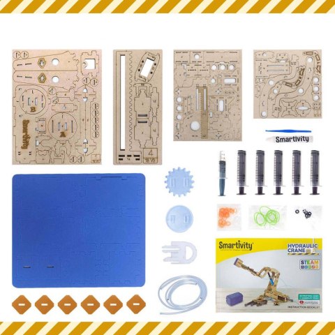 Smartivity Drewniane Mechaniczne Puzzle 3D - Żuraw Hydrauliczny Smartivity