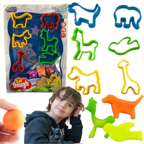 DUŻY ZESTAW FOREMEK DO CIASTOLINY CIASTA GLINY PIASKU FOREMKI 9ele + 3 MASY Import ProNice