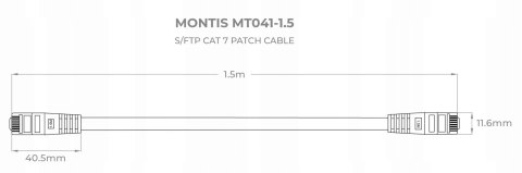 KABEL SIECIOWY LAN ZŁOTY MIEDŹ+ SFTP CAT7 1,5 M Montis KABEL SIECIOWY LAN ZŁOTY MIEDŹ+ SFTP CAT7 1,5 M Montis