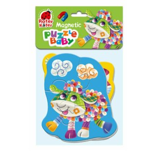 PIANKOWE PUZZLE MAGNETYCZNE OWCA I ŚWINKA DLA NAJMŁODSZYCH ROTER KAFER Roter Kafer