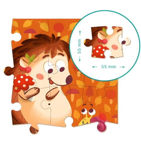 PUZZLE KOLOROWANKA 2w1 MOTYW JEŻYKA DWUSTRONNA KREATYWNA ZABAWA DLA DZIECI DODO