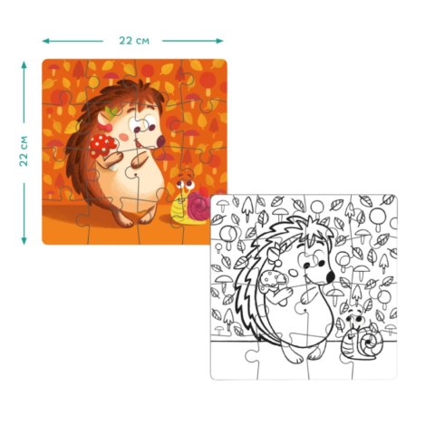 PUZZLE KOLOROWANKA 2w1 MOTYW JEŻYKA DWUSTRONNA KREATYWNA ZABAWA DLA DZIECI DODO