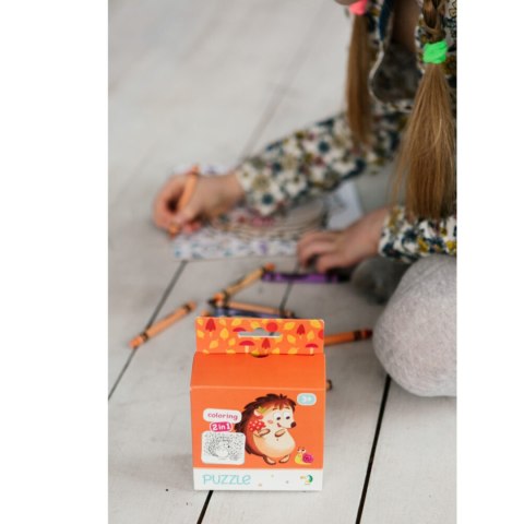 PUZZLE KOLOROWANKA 2w1 MOTYW JEŻYKA DWUSTRONNA KREATYWNA ZABAWA DLA DZIECI DODO
