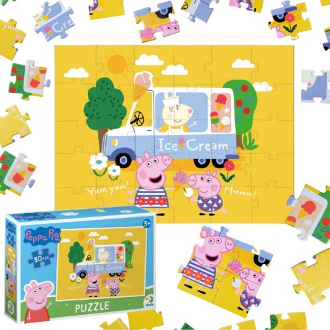 PUZZLE ŚWINKA PEPPA 30 ELEMENTÓW UROCZA PRZYGODA DLA MALUCHÓW UKŁADANKA DODO