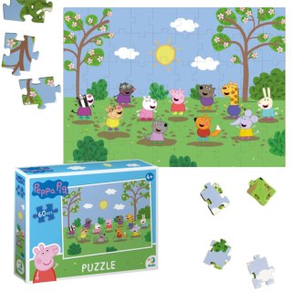 PUZZLE ŚWINKA PEPPA Z PRZYJACIÓŁMI 60 ELEMENTÓW DO UŁOŻENIA DLA DZIECI DODO