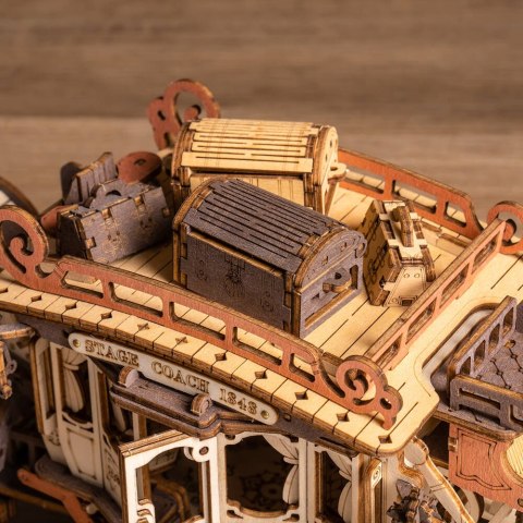 ROBOTIME Drewniane Puzzle Model 3D - Pozytywka Dyliżans Bryczka Robotime