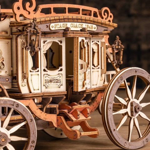 ROBOTIME Drewniane Puzzle Model 3D - Pozytywka Dyliżans Bryczka Robotime