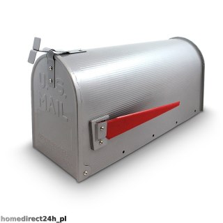SKRZYNKA NA LISTY AMERYKAŃSKA USA MAIL Z UCHWYTEM (SREBRNY)