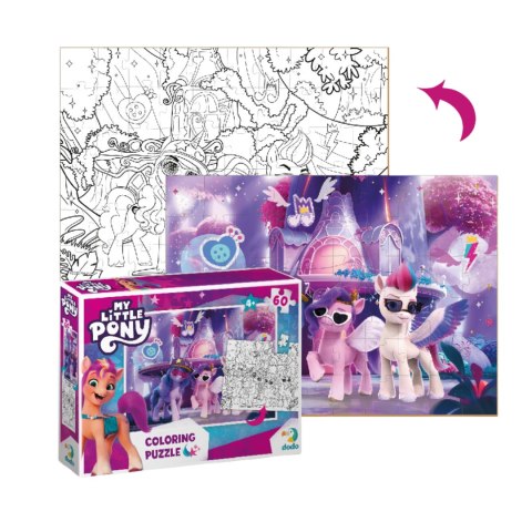 PUZZLE 2w1 "MY LITTLE PONY" 60 ELEMENTÓW KOLOROWANKA I UKŁADANKA W JEDNYM DODO