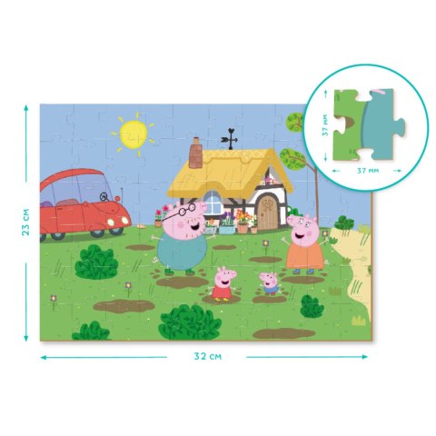 PUZZLE 2w1 ŚWINKA PEPPA 60 ELEMENTÓW DO UŁOŻENIA + KOLOROWANKA W JEDNYM DODO