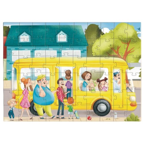 PUZZLE "GWAR OBOK AUTOBUSU" KOLOROWA I UROCZA UKŁADANKA 60 ELEMENTÓW DODO PUZZLE "GWAR OBOK AUTOBUSU" KOLOROWA I UROCZA UKŁADANKA 60 ELEMENTÓW DODO