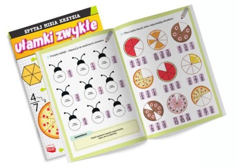 Kolorowanka Spytaj Misia Krzysia. Ułamki zwykłe z naklejkami Wydawnictwo Martel Kolorowanka Spytaj Misia Krzysia. Ułamki zwykłe z naklejkami Wydawnictwo Martel