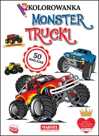 Kolorowanka z naklejkami Monster Trucki Wydawnictwo Martel
