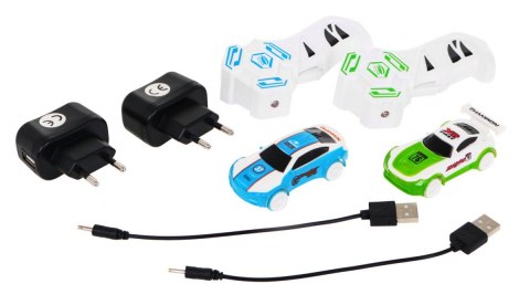 Świecący w ciemności Tor wyścigowy dla dzieci 3+ Pętle 360 + 2 autka LED + 2 piloty Świecący w ciemności Tor wyścigowy dla dzieci 3+ Pętle 360 + 2 autka LED + 2 piloty