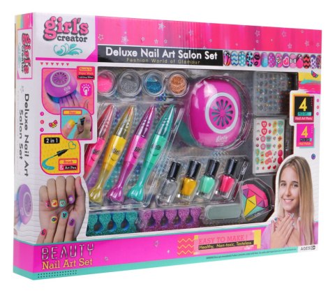 Zestaw do manicure dla dziewczynki 6+ Salon piękności 20 el. Lakiery + Pisaki do paznokci Zestaw do manicure dla dziewczynki 6+ Salon piękności 20 el. Lakiery + Pisaki do paznokci