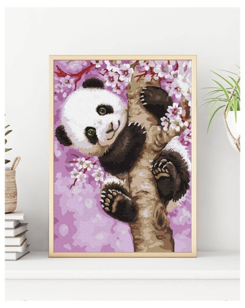 Malowanie po numerach Figlarna Panda 30x50 Płótno + Farby + Pędzle Malowanie po numerach Figlarna Panda 30x50 Płótno + Farby + Pędzle