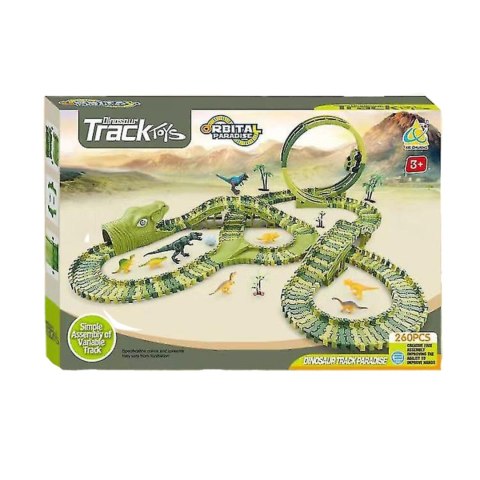 MEGA TOR WYŚCIGOWY XXXL DINOZAUR DINO PARK FIGURKI TREX AUTKO PĘTLA + AKCES IMPORT PRONICE