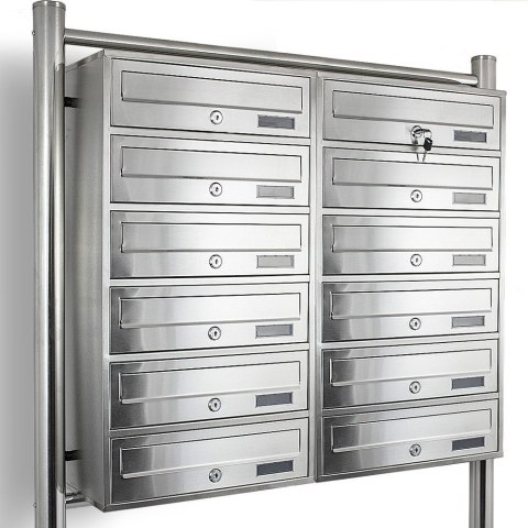SKRZYNKA POCZTOWA LOKATORSKA 2X6 METALLIC STAL NIERDZEWNA BITUXX SKRZYNKA POCZTOWA LOKATORSKA 2X6 METALLIC STAL NIERDZEWNA BITUXX