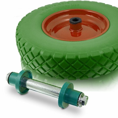 TACZKA OGRODOWA Z ZIELONYM KOŁEM PU DO 250KG 100L BITUXX®