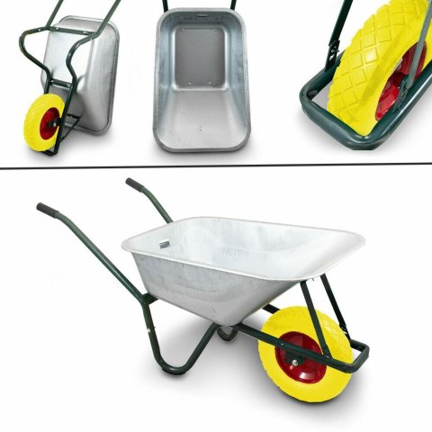 TACZKA OGRODOWA Z ŻÓŁTYM KOŁEM PU DO 250KG 100L BITUXX®