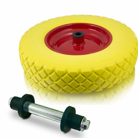 TACZKA OGRODOWA Z ŻÓŁTYM KOŁEM PU DO 250KG 100L BITUXX®