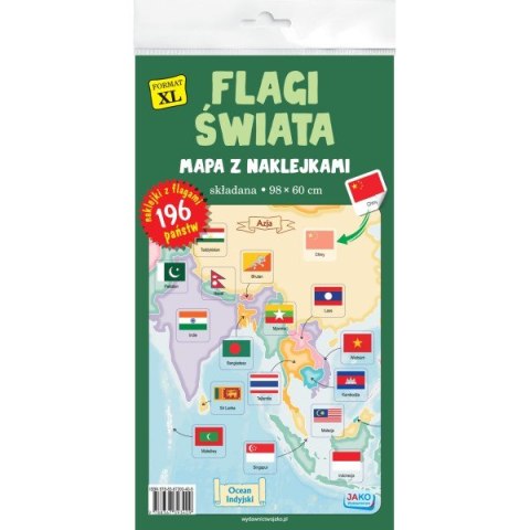 Flagi świata. Mapa z naklejkami Flagi świata. Mapa z naklejkami