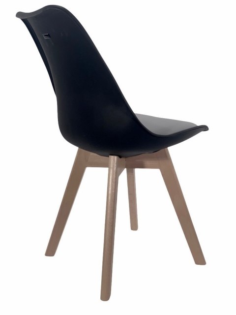 Krzesło skandynawskie MONZA BLACK Pro - Grey Fabric V Lugano