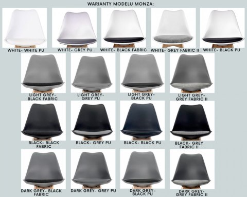 Krzesło skandynawskie MONZA BLACK Pro - Grey Fabric V Lugano
