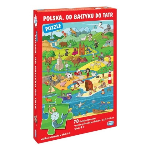 Puzzle 70 elementów. Polska. Od Bałtyku do Tatr Puzzle 70 elementów. Polska. Od Bałtyku do Tatr
