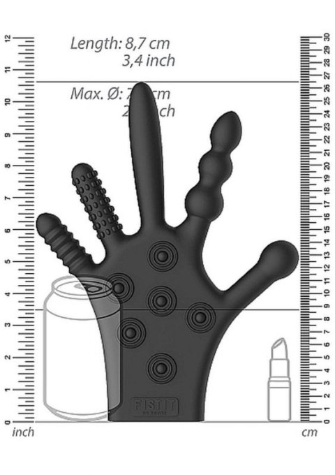 Silicone Stimulation Glove - Black Boss of toys Silicone Stimulation Glove - Black Boss of toys