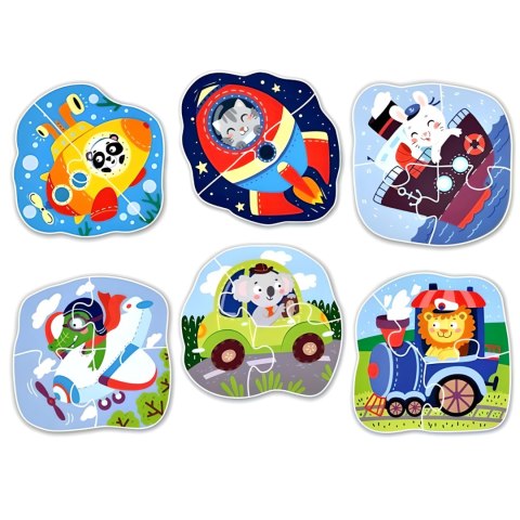 PUZZLE "TRANSPORT" SZEŚĆ UKŁADANEK 2-3-4 ELEMENTY EDUKACYJNA ZABAWA PUZZLE "TRANSPORT" SZEŚĆ UKŁADANEK 2-3-4 ELEMENTY EDUKACYJNA ZABAWA