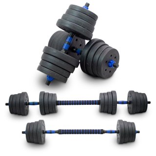 Zestaw hantli ciężarków 2w1 30kg ze sztangą LACESTONE