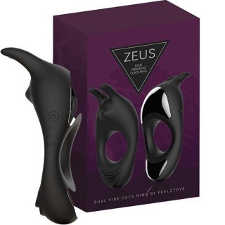 FeelzToys - Zeus Dual Vibe Cock Ring Black Boss of toys