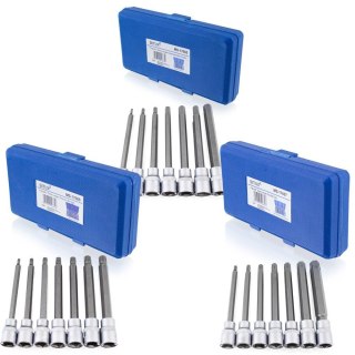 ZESTAW DŁUGICH NASADEK TORX SPLINE XZN HEX 3/8" 110MM 21 EL. BITUXX