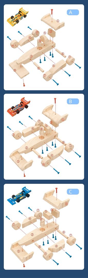 FORMUŁA 1 DREWNIANA DO SKRĘCANIA Z DREWNA MALOWANIA 3 SZTUKI + FARBY DIY FORMUŁA 1 DREWNIANA DO SKRĘCANIA Z DREWNA MALOWANIA 3 SZTUKI + FARBY DIY