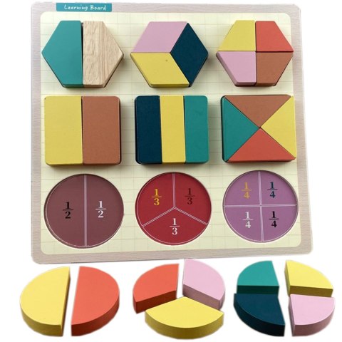 PUZZLE DREWNIANE EDUKACYJNE MATEMATYKA UŁAMKI ZKB-2053 PUZZLE DREWNIANE EDUKACYJNE MATEMATYKA UŁAMKI ZKB-2053