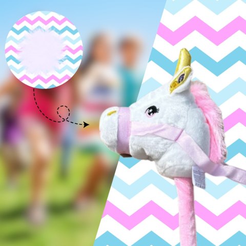 GŁOWA KONIA JEDNOROŻCA PLUSZOWA NA KIJU HOBBY HORSE BIAŁY Z DŹWIĘKIEM GŁOWA KONIA JEDNOROŻCA PLUSZOWA NA KIJU HOBBY HORSE BIAŁY Z DŹWIĘKIEM