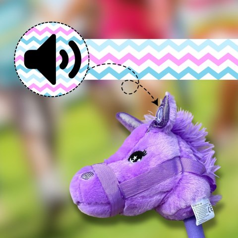 GŁOWA KONIA JEDNOROŻCA PLUSZOWA NA KIJU HOBBY HORSE FIOLETOWY Z DŹWIĘKIEM GŁOWA KONIA JEDNOROŻCA PLUSZOWA NA KIJU HOBBY HORSE FIOLETOWY Z DŹWIĘKIEM
