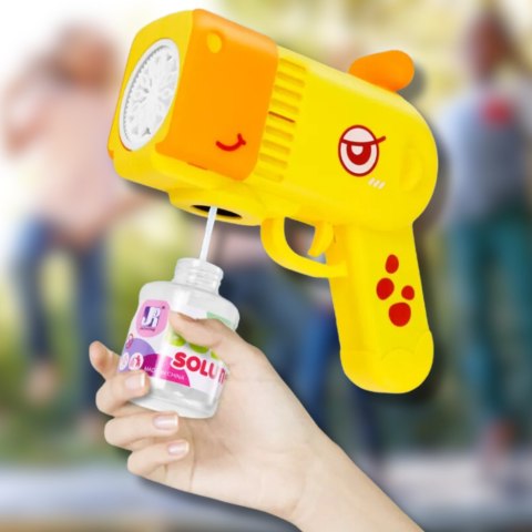 PISTOLET NA BAŃKI MYDLANE Aparat DO TWORZENIA BANIEK MYDLANYCH + PŁYN ŻÓŁTA ŻYRAFA PISTOLET NA BAŃKI MYDLANE Aparat DO TWORZENIA BANIEK MYDLANYCH + PŁYN ŻÓŁTA ŻYRAFA