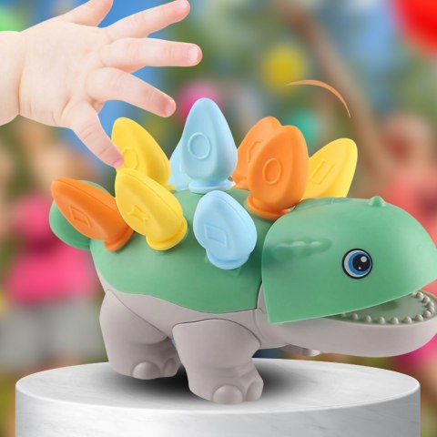 PUZZLE UKŁADANKA DOPASUJ KSZTAŁTY MONTESSORI KSZTAŁTY DINOZAUR SORTER ZIELONY PUZZLE UKŁADANKA DOPASUJ KSZTAŁTY MONTESSORI KSZTAŁTY DINOZAUR SORTER ZIELONY
