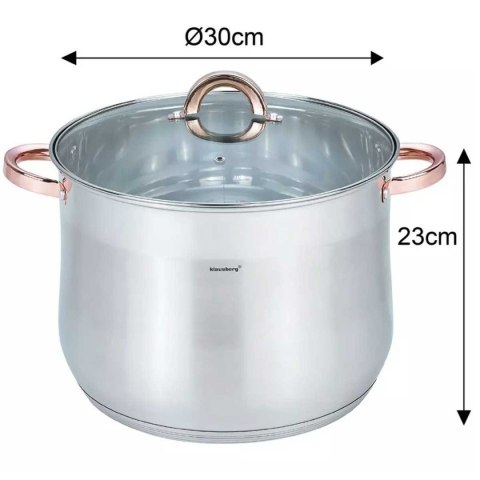 KLAUSBERG GARNEK GASTRO Z POKRYWĄ 30cm 16L KB-7796 KLAUSBERG