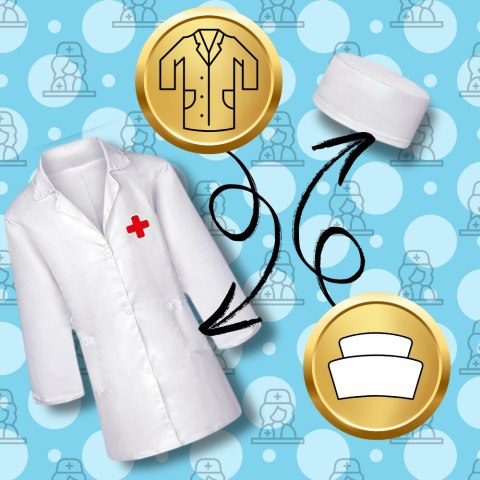 STRÓJ KOSTIUM PRZEBRANIE LEKARZA PIELĘGNIARZA PIELEGNIARKA DOKTORA DLA DZIECI 122/128 cm STRÓJ KOSTIUM PRZEBRANIE LEKARZA PIELĘGNIARZA PIELEGNIARKA DOKTORA DLA DZIECI 122/128 cm