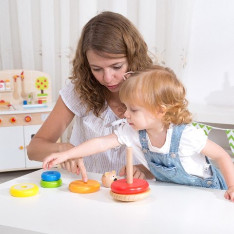 TOOKY TOY Drewniana Układanka Piramidka Miś Tooky Toy TOOKY TOY Drewniana Układanka Piramidka Miś Tooky Toy
