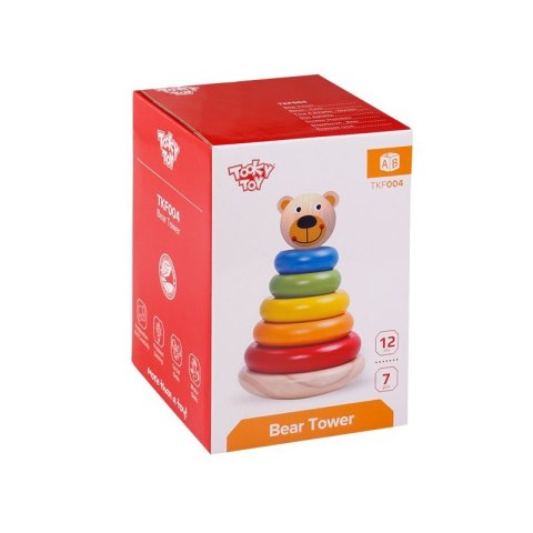 TOOKY TOY Drewniana Układanka Piramidka Miś Tooky Toy TOOKY TOY Drewniana Układanka Piramidka Miś Tooky Toy