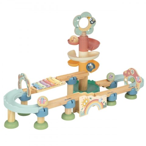 Tooky Toy Drewniany Muzyczny Tor Kulkowy Kulodrom 44 el. Pastelowe Tooky Toy