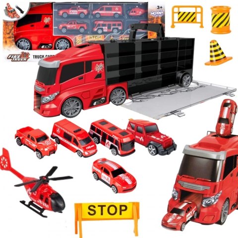 WOOPIE Zestaw Ciężarówka Transporter 3w1 Czerwony 11 el. Woopie WOOPIE Zestaw Ciężarówka Transporter 3w1 Czerwony 11 el. Woopie